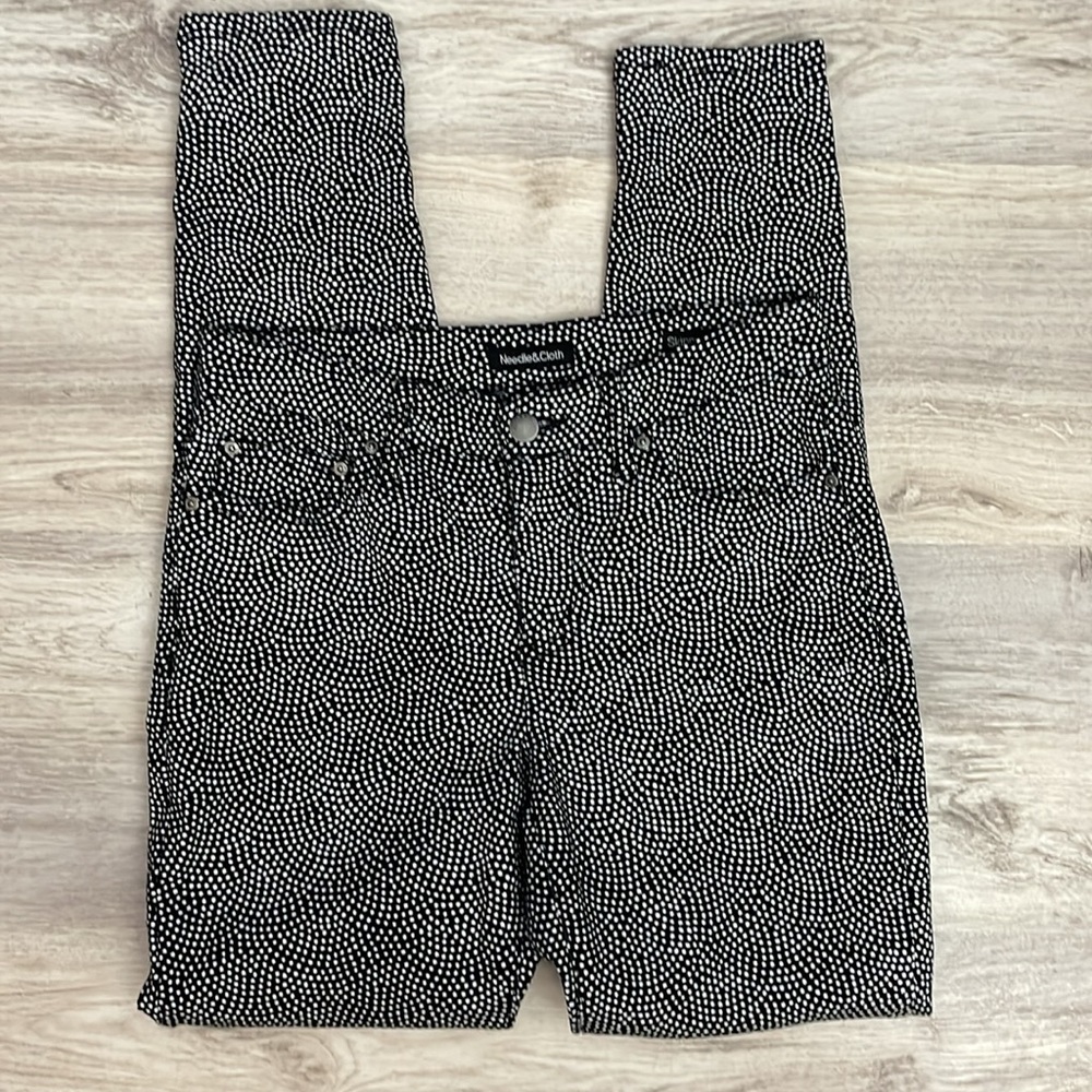 Needle & Cloth Black & White Skinny Ankle Pants Size 4
